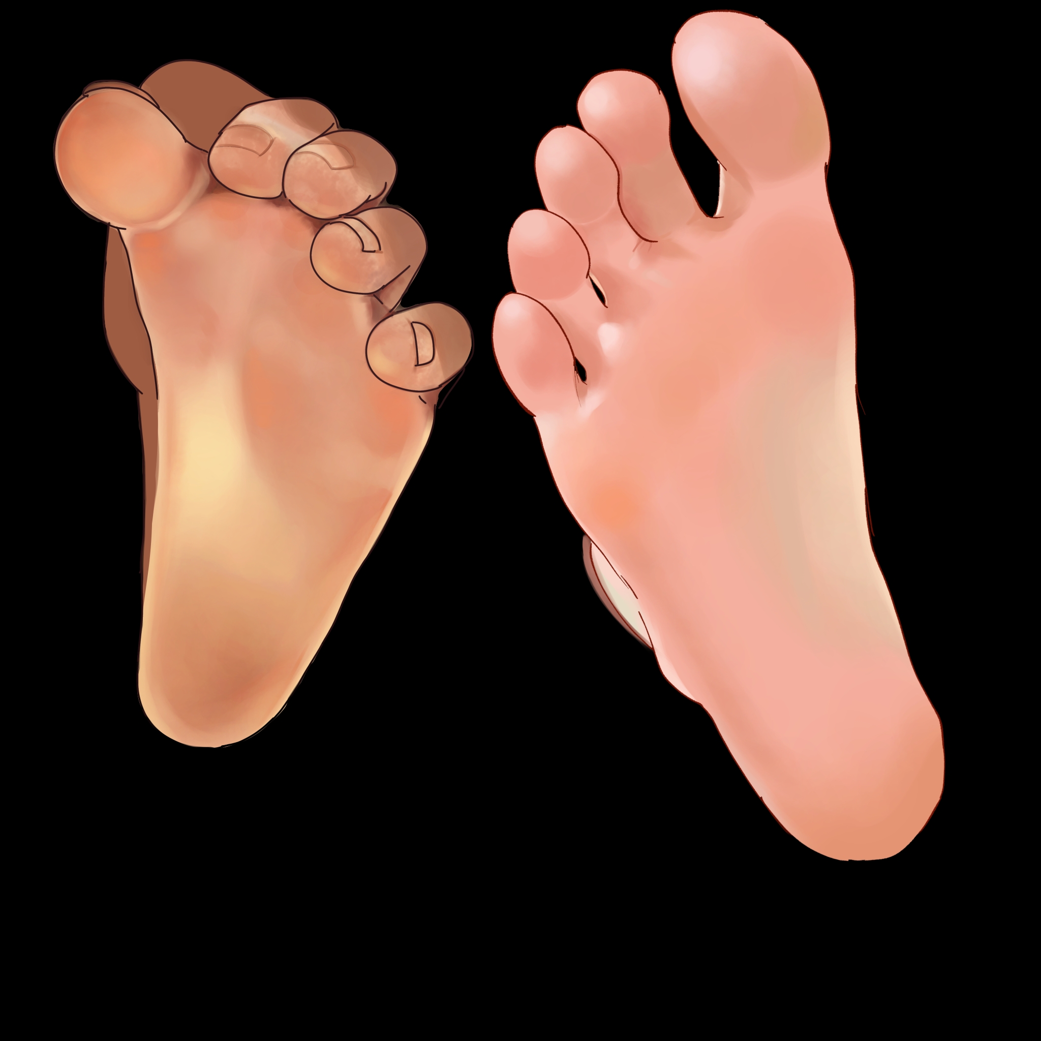 右はスポイトで塗った